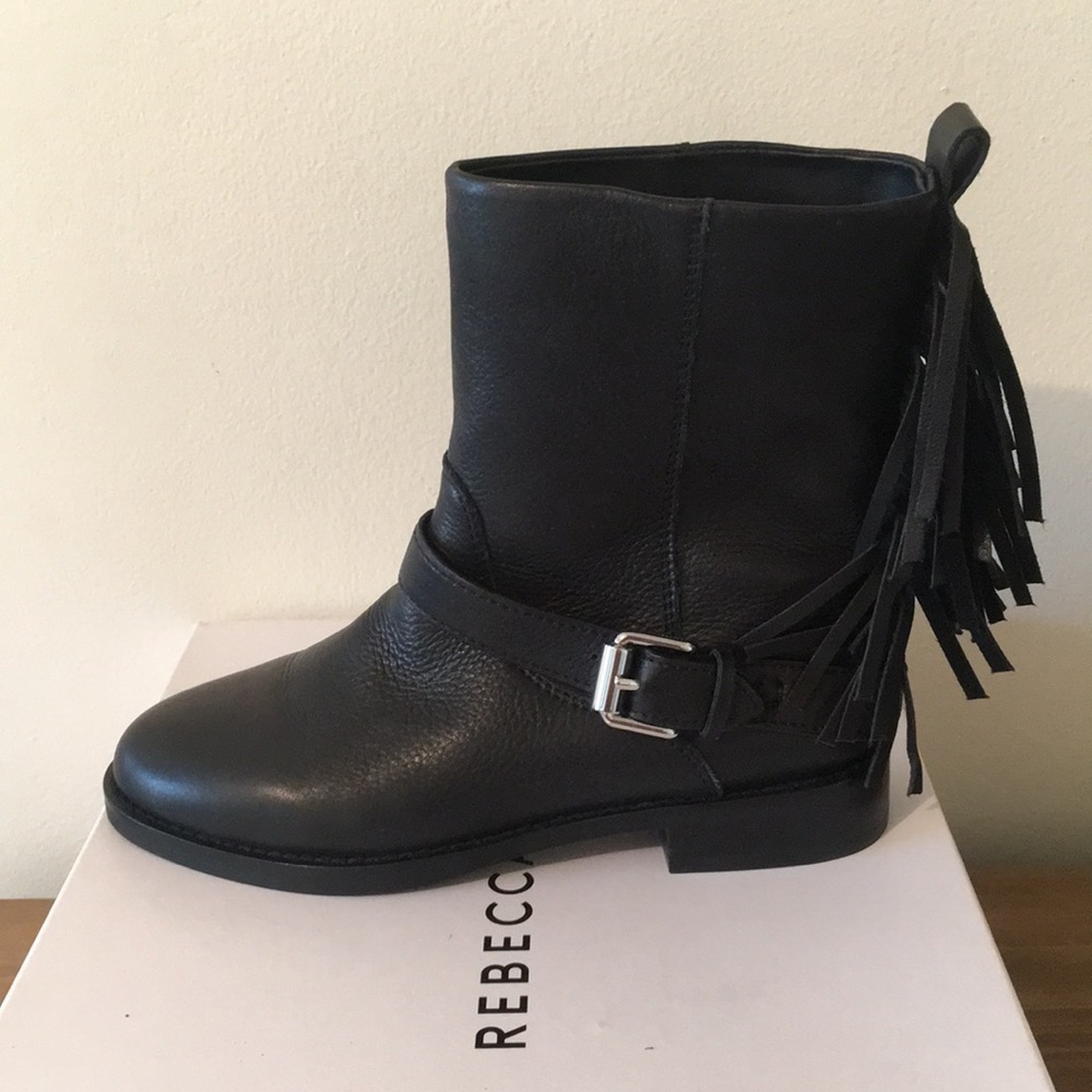 Rebecca Minkoff NWT Sanura Leather Fringe Boot - Picture 9 of 12